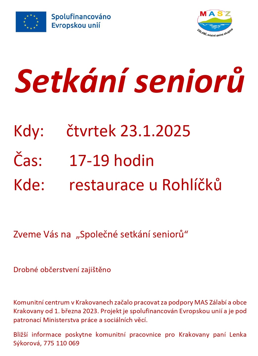 setkání seniorů 23.1.2025